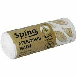 Atkritumu maisi 15L 8mc 20gab/r  40x50cm Spino balti (100) $