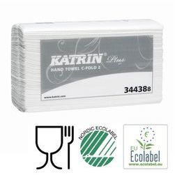 Katrin Plus C-fold 2 papīra dvieļi loksnēs 2 kārtas 100 loksnes 24x33cm balti (24/576) $