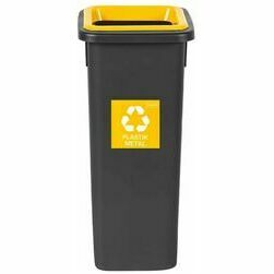Waste bin 20L FIT BIN BLACK yellow for plastic