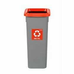 Waste bin 20L FIT BIN GREY red for metal