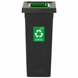 Waste bin 53L FIT BIN BLACK green for glass
