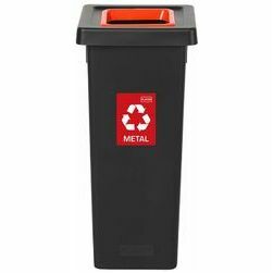 Waste bin 53L FIT BIN BLACK red for metal