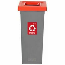 Waste bin 53L FIT BIN GREY red for metal