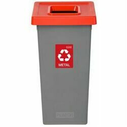 Waste bin 75L FIT BIN GREY red for metal