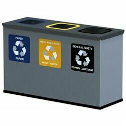 Waste segregation bin EKO STATION 3x12L, for paper, plastic and mixed wastes