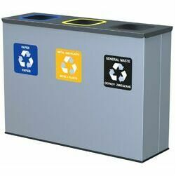 Waste segregation bin EKO STATION 3x60L, for paper, plastic and mixed wastes