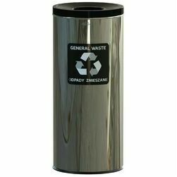 Waste separation bin 45L stainless steel black