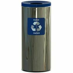 Waste separation bin 45L stainless steel blue