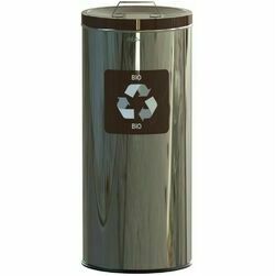 Waste separation bin 45L stainless steel brown