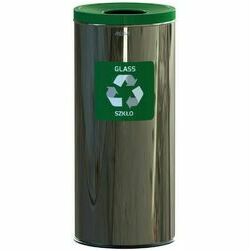 Waste separation bin 45L stainless steel green