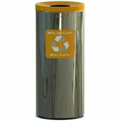 Waste separation bin 45L stainless steel yellow